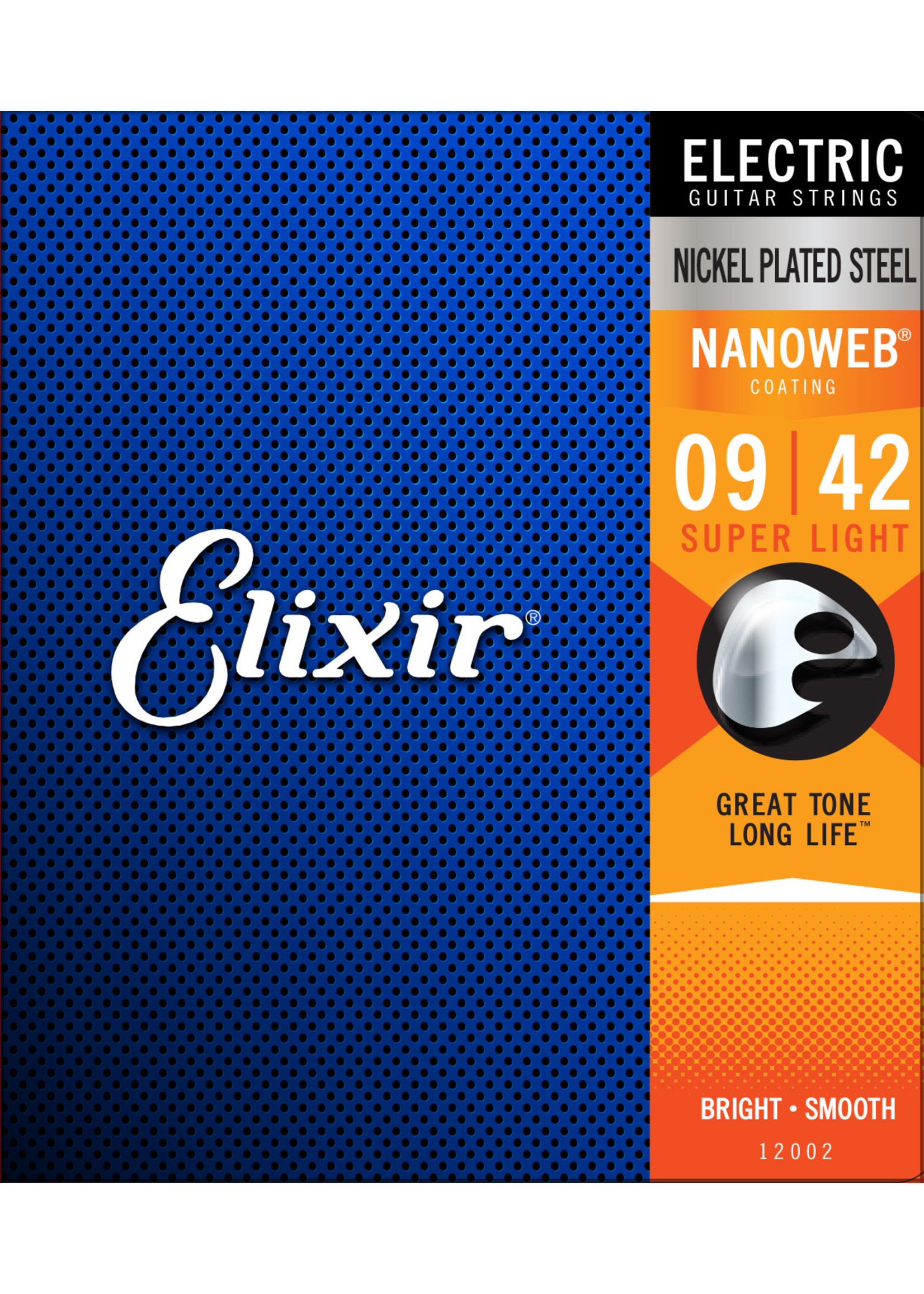 Elixir Elixir Strings (.009-.042) Electric Guitar Strings w NANOWEB Coating Super Light