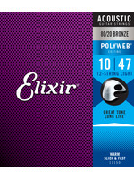 Elixir Elixir Strings (.010-.047) 80/20 Bronze 12-String Acoustic Guitar Strings w POLYWEB Coating Light