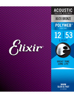 Elixir Elixir Strings (.012-.053) 80/20 Bronze Acoustic Guitar Strings w POLYWEB Coating Light