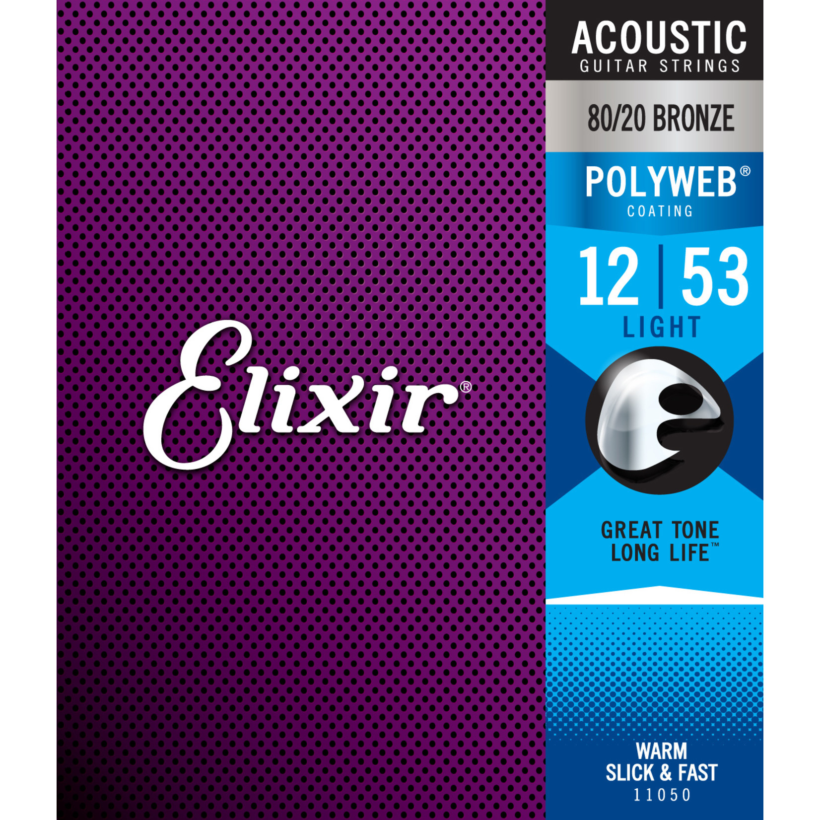 Elixir Elixir Strings (.012-.053) 80/20 Bronze Acoustic Guitar Strings w POLYWEB Coating Light