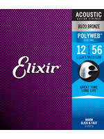 Elixir Elixir Strings (.012-.056) 80/20 Bronze Acoustic Guitar Strings w POLYWEB Coating Light/Medium