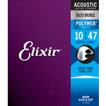 Elixir Elixir Strings (.013-.056) 80/20 Bronze Acoustic Guitar Strings w POLYWEB Coating Medium