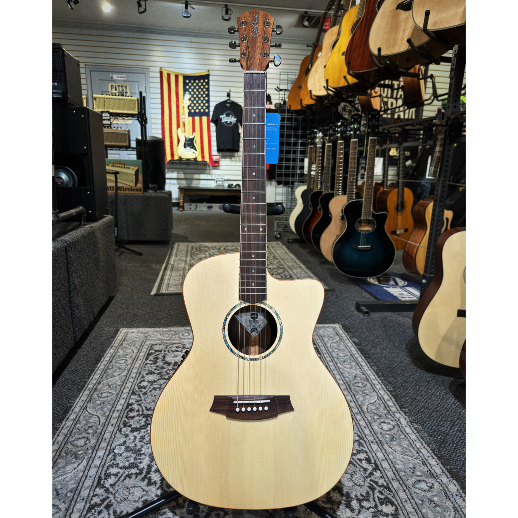 Cole Clark Studio AN1EC Spruce Rosewood acoustic electric guitar with gig bag