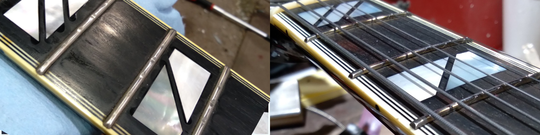 Electric Guitar Refret, Before & After