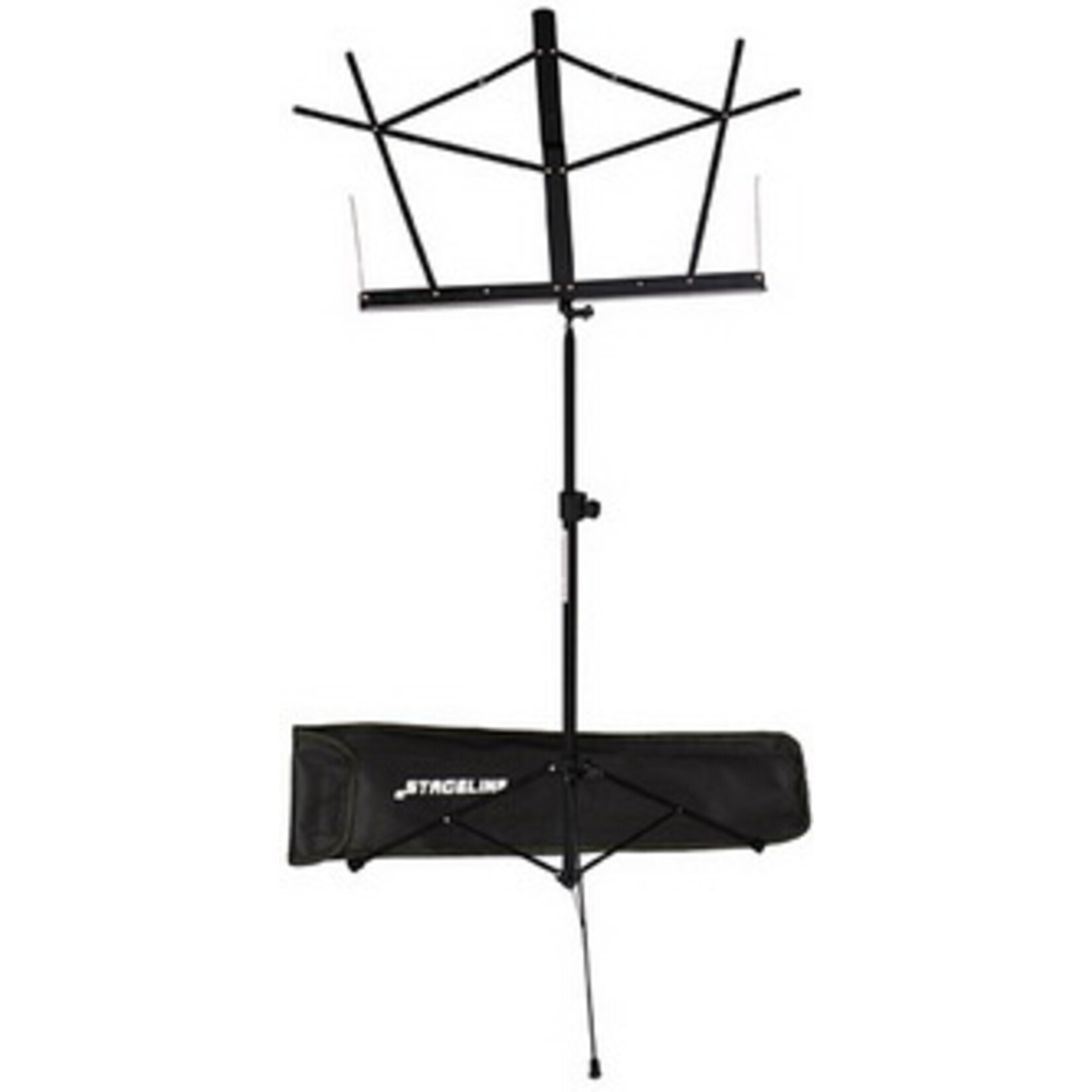 Stageline MS2BKB Folding Music Stand with Bag, Black