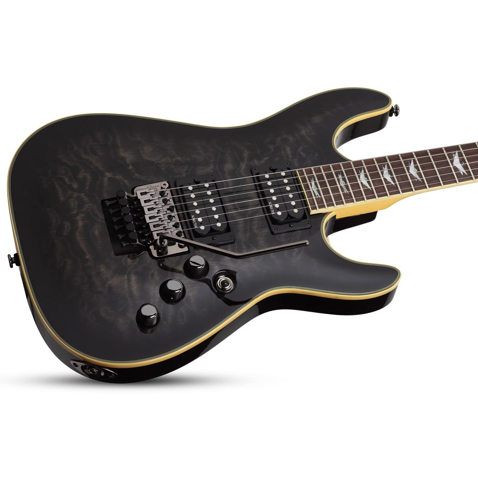 Schecter Guitar Research Schecter Omen Extreme-FR electric guitar in See-Thru Black (STBLK)
