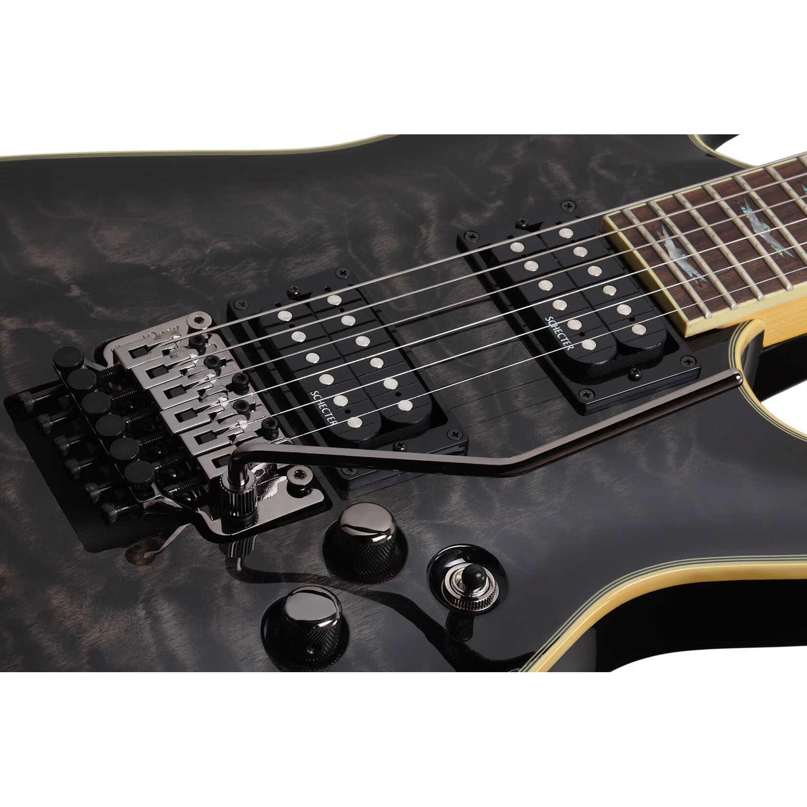 Schecter Guitar Research Schecter Omen Extreme-FR electric guitar in See-Thru Black (STBLK)