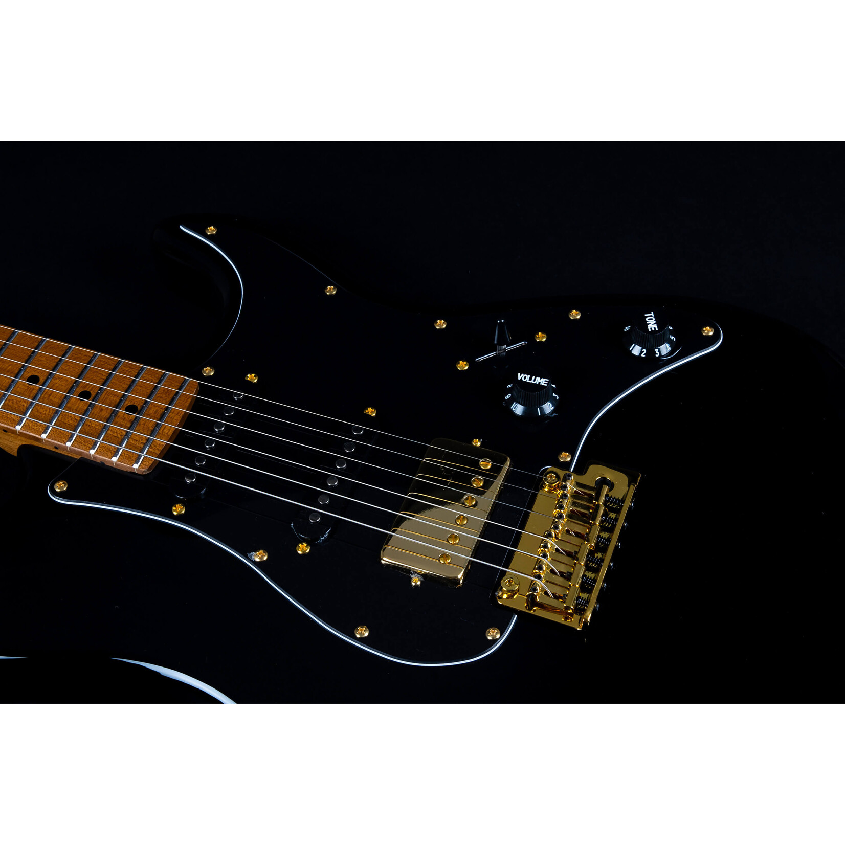 Jet Guitars Jet JS-400 BK G Electric Guitar, Black, Gold Hardware
