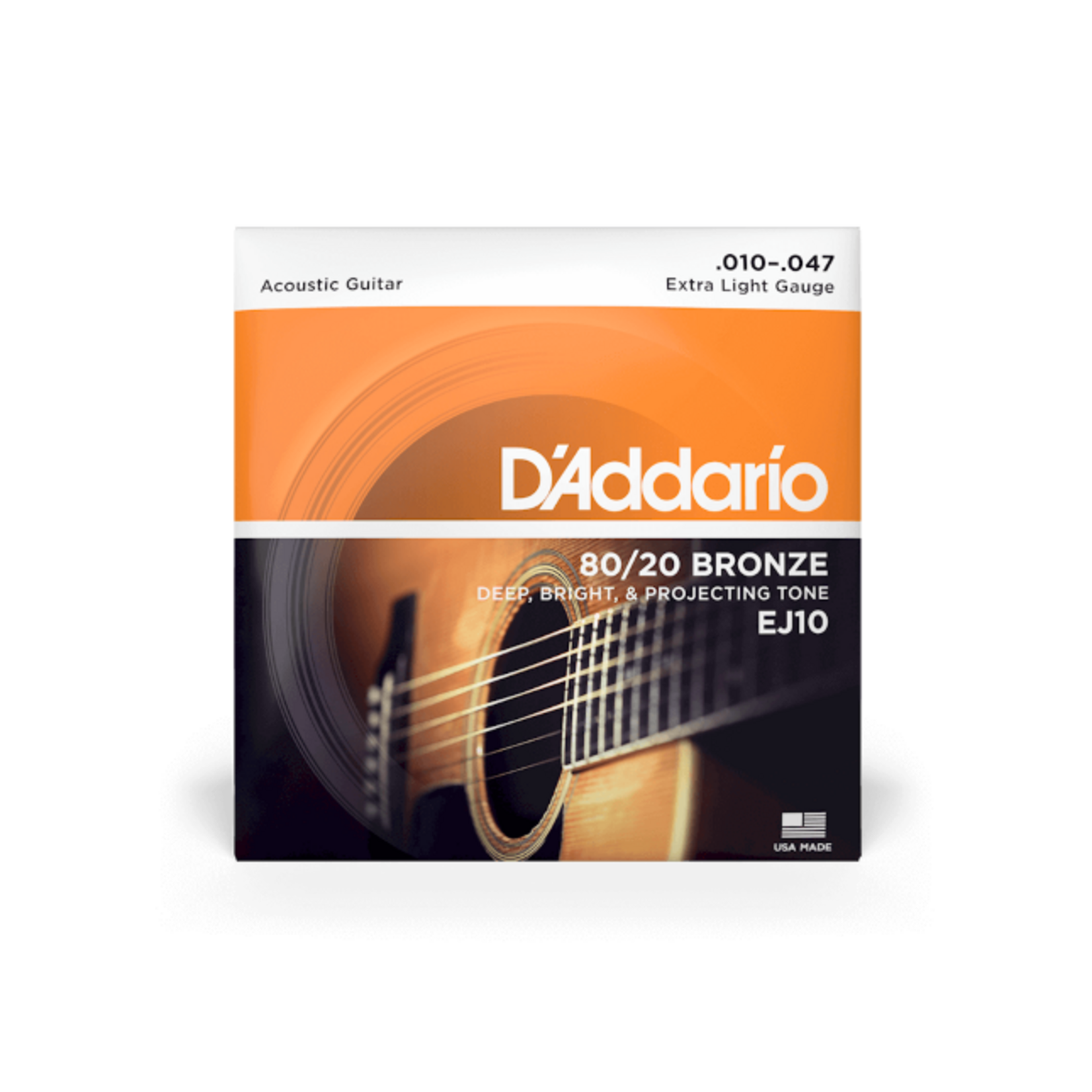 D'Addario D'Addario EJ10 80/20 Bronze Acoustic Guitar Strings Extra Light 10-47
