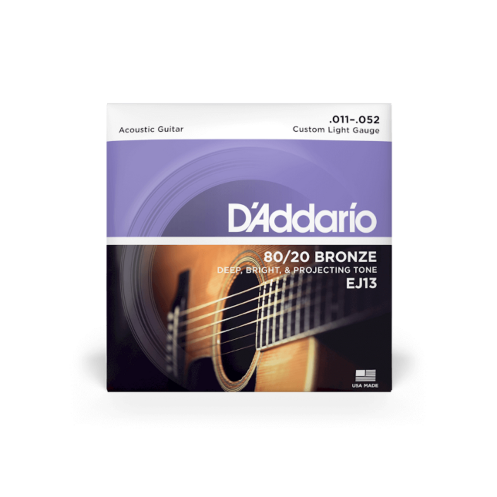 D'Addario D'Addario EJ13 80/20 Bronze Acoustic Guitar Strings Custom Light 11-52