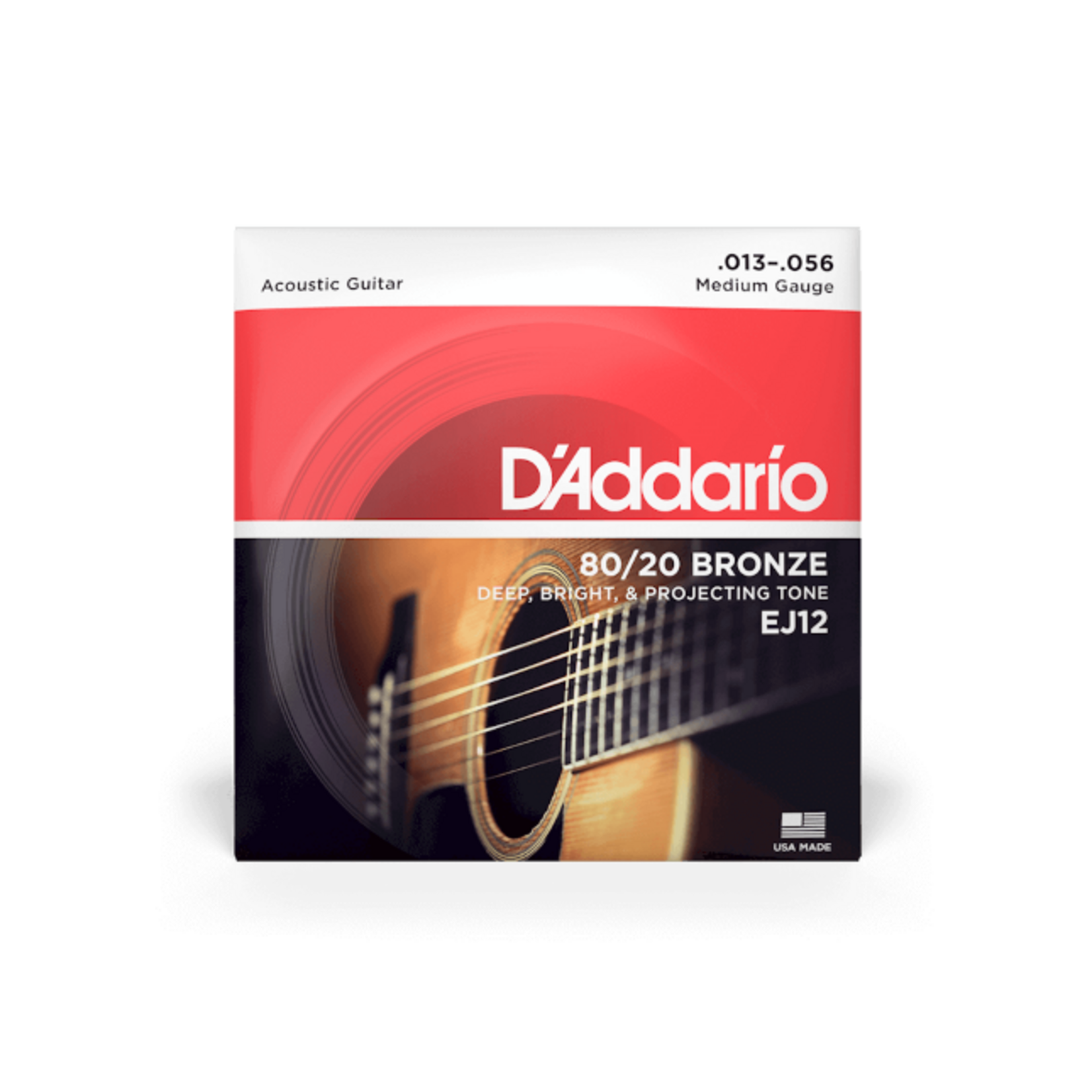 D'Addario D'Addario EJ12 80/20 Bronze Acoustic Guitar Strings Medium 13-56