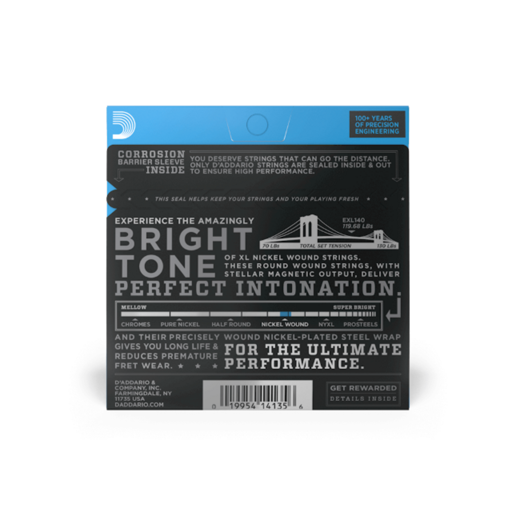 D'Addario D'Addario EXL140 Nickel Wound Electric Guitar Strings Light Top/Heavy Bottom 10-52