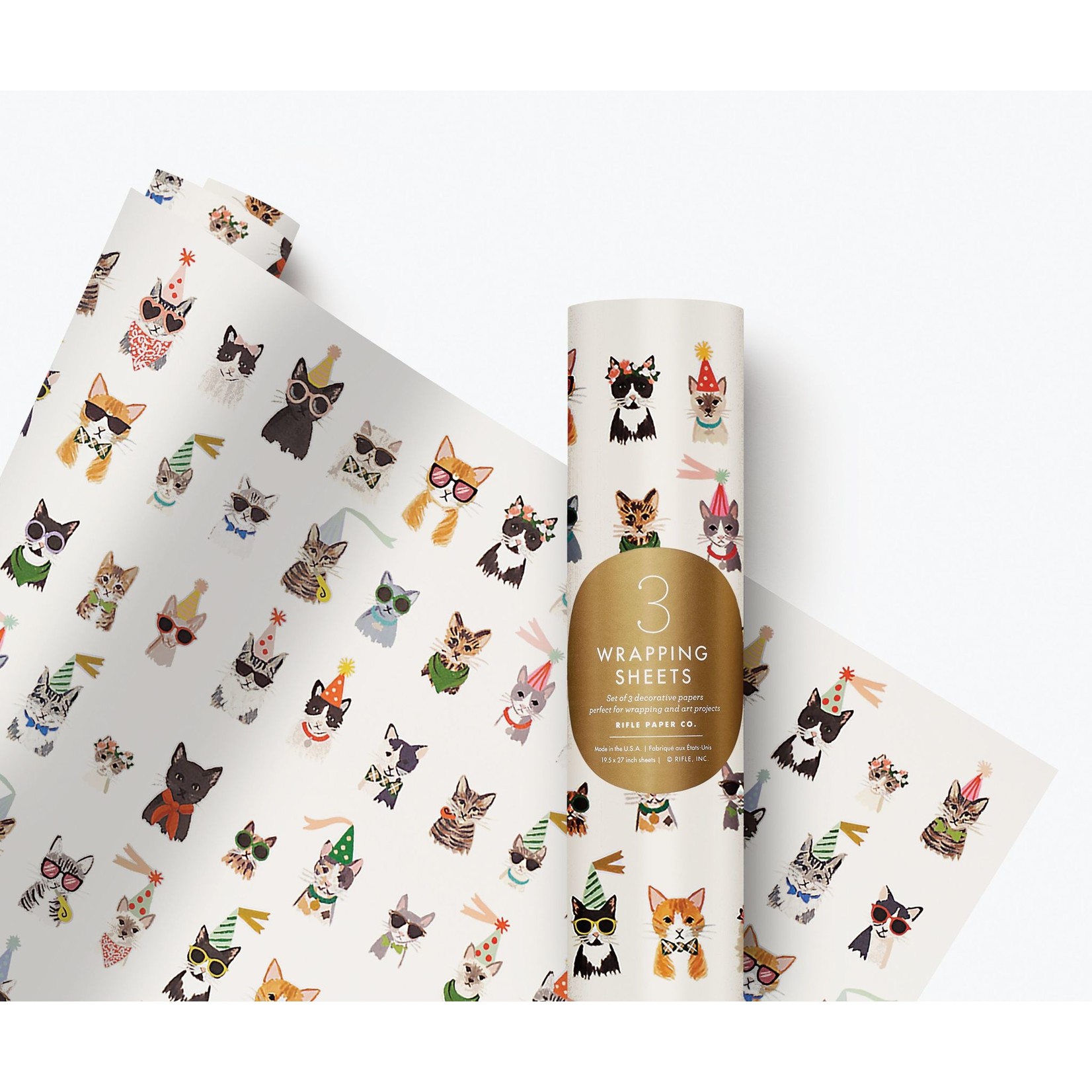Rifle Paper Co. Roll of 3 Party Cats Sheets