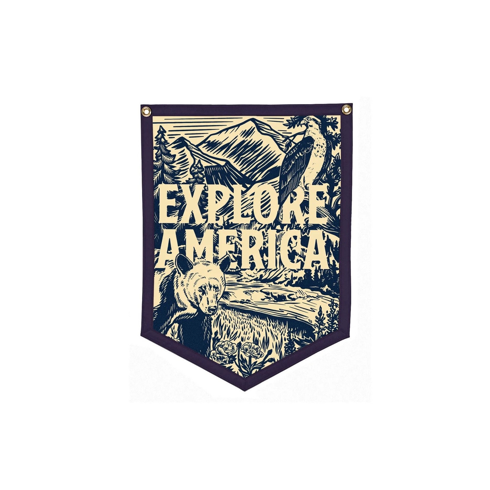 Oxford Pennant Explore America Camp Flag