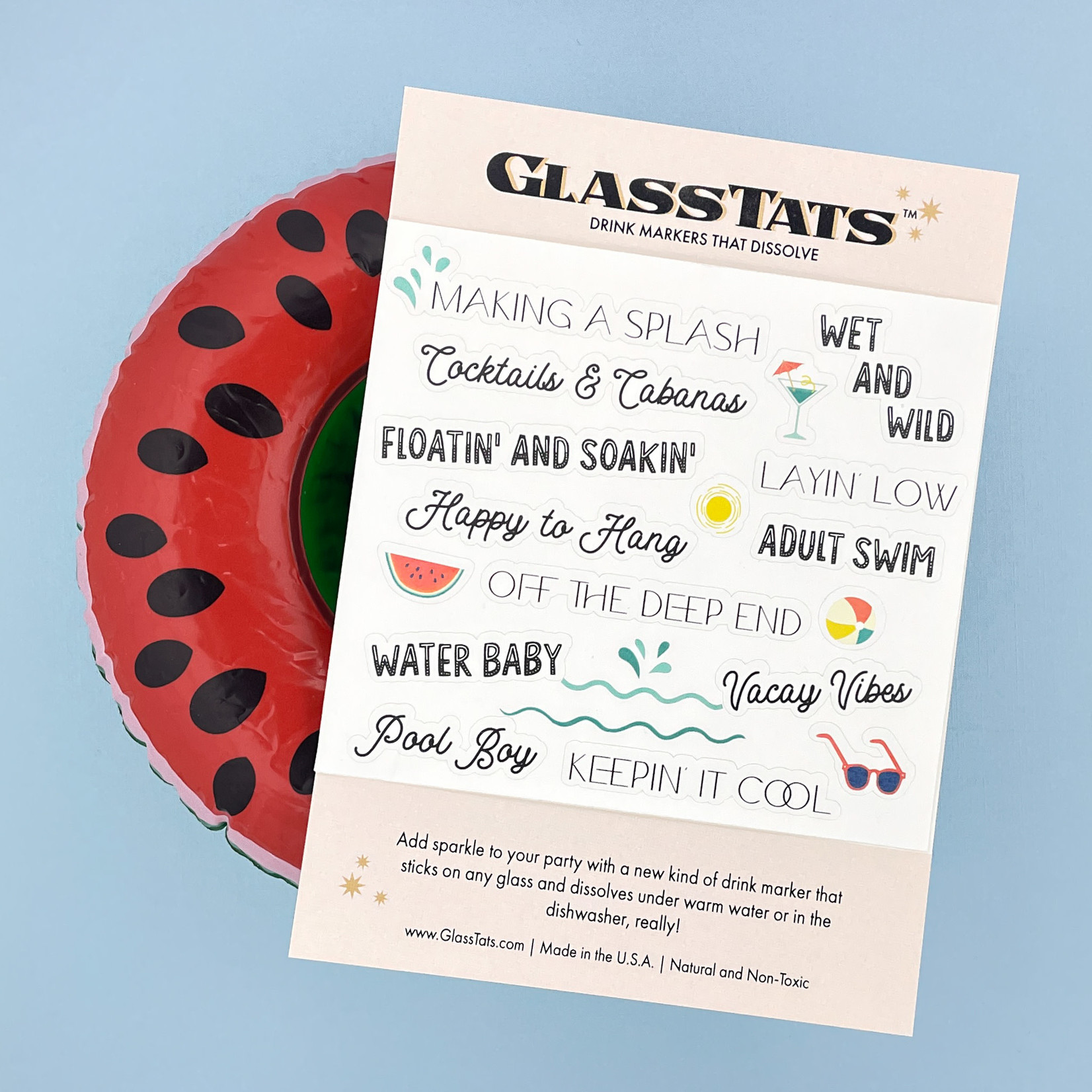 GlassTats Pool Party Drink Markers