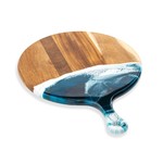 Lynn & Liana Cheeseboards - Navy/White/Metallic 12" Round