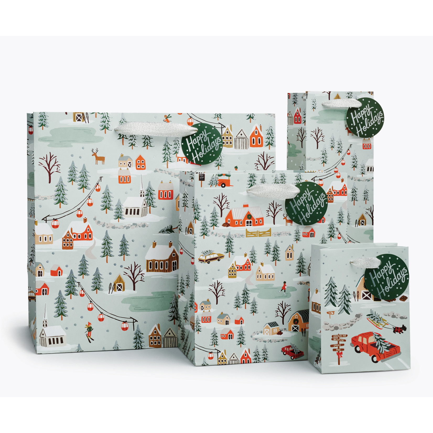 Rifle Paper Co. Holiday Village Wine Gift Bag