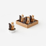 One Hundred 80 Degrees Squirrel w/ Cone Tail T-Light Candle - Boxed Set of 4