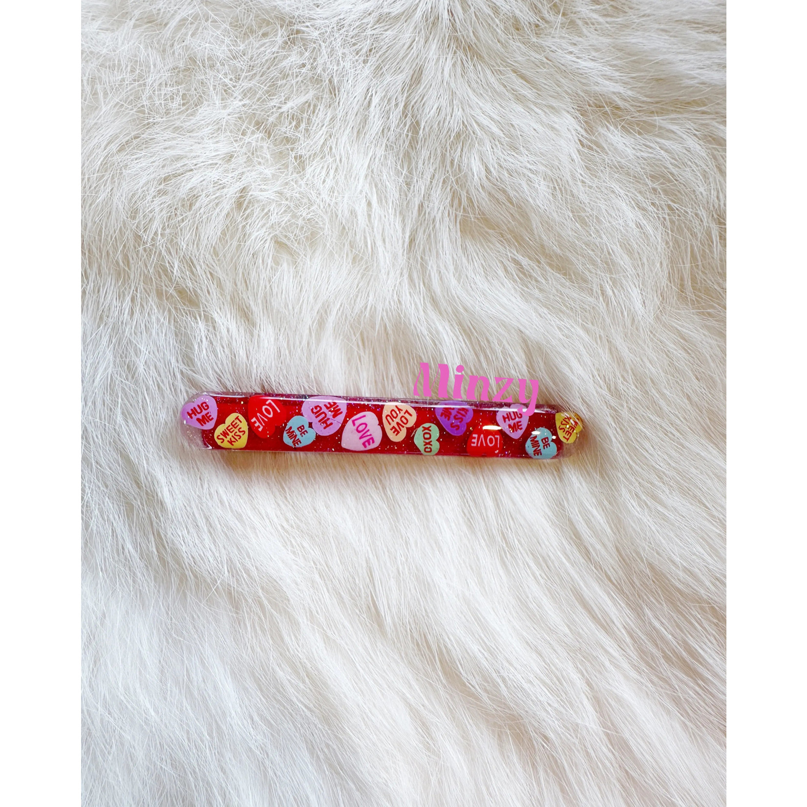 Conversation Heart Hair Clip - Few of a Kind Minzy - Village Cheer Conversation Heart Hair Clip - Few of a Kind Minzy - Village Cheer