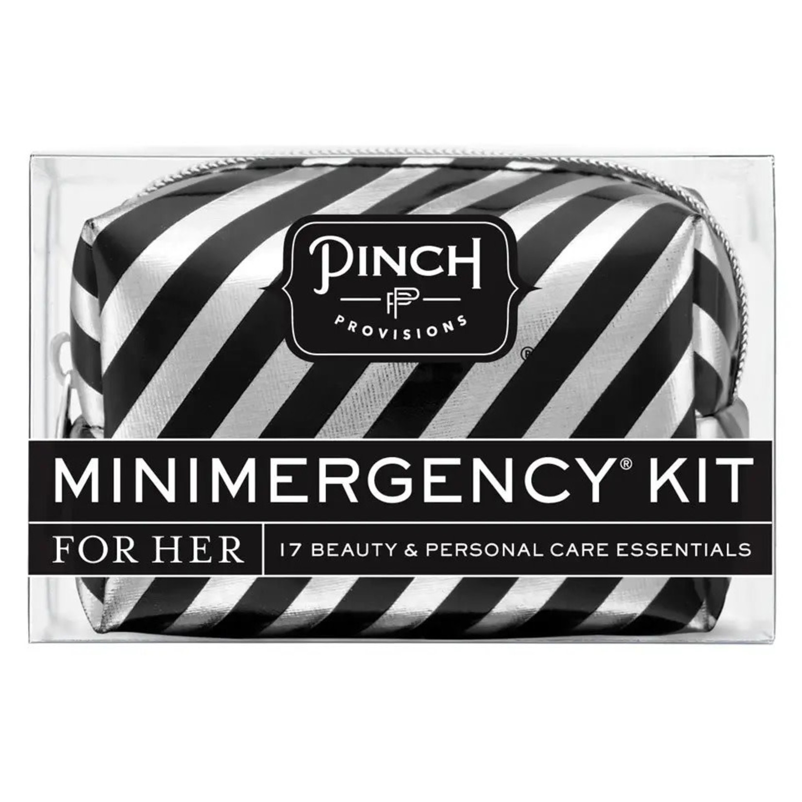 Candy Striper Minimergency Kit - Black/Silver Stripes - Village Cheer
