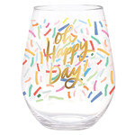 Slant Collections Jumbo Wine Glass - Oh Happy Day