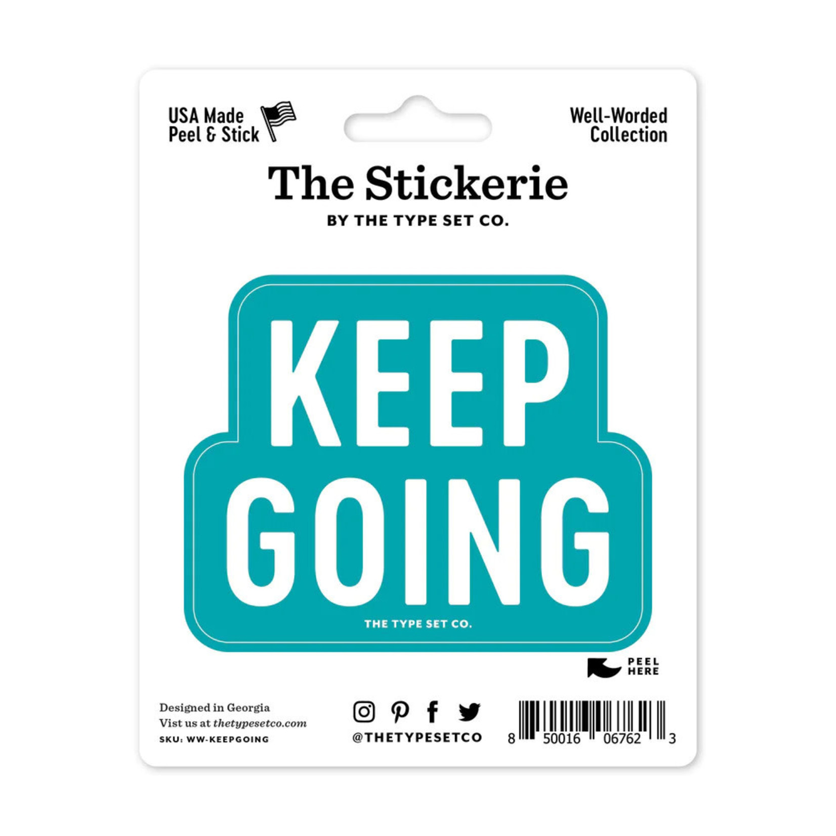 The Type Set Company Keep Going Sticker