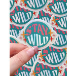 Typo Lettering Co Stay Wild Holographic Waterproof Sticker