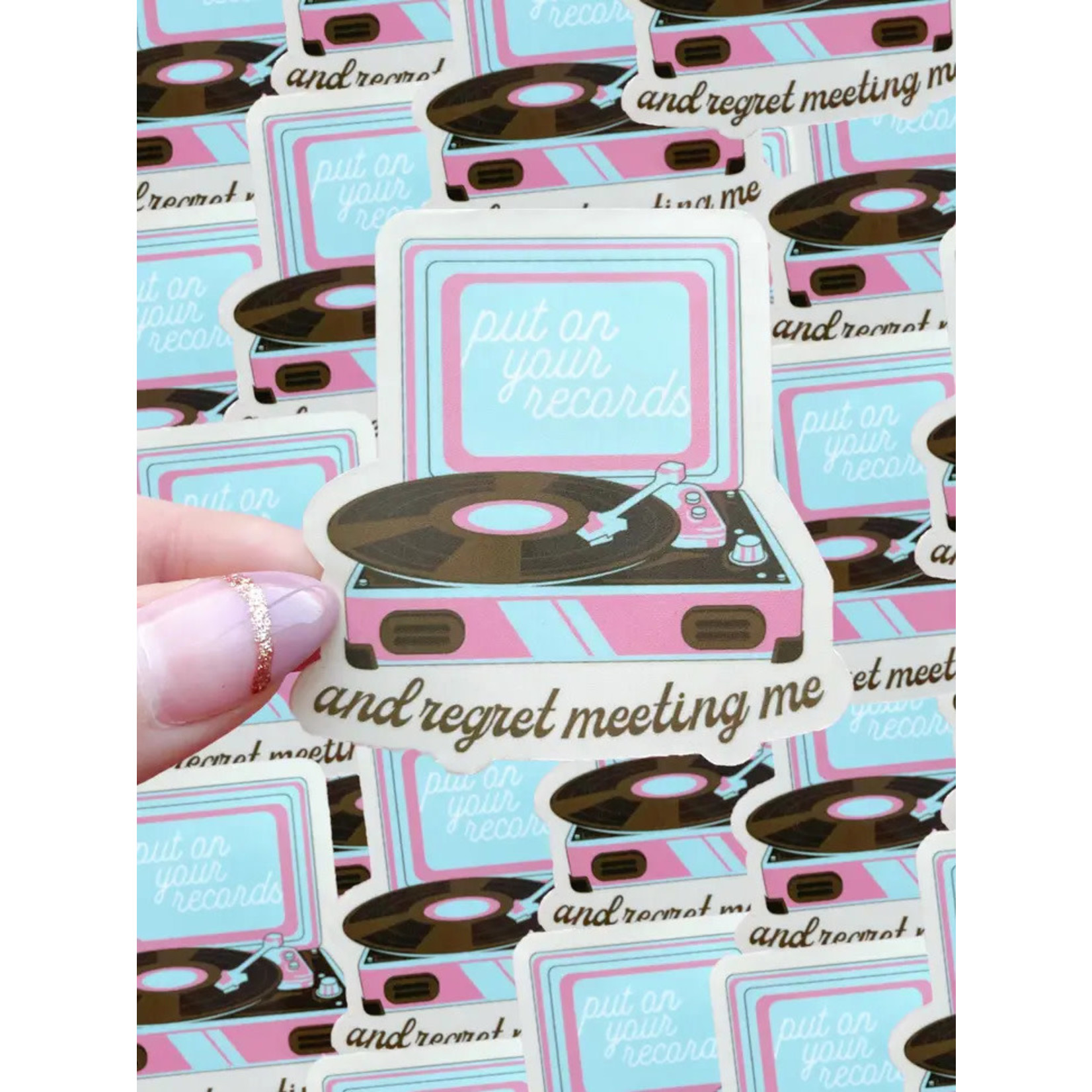 Typo Lettering Co Taylor Swift Record Player Inspired Waterproof Sticker