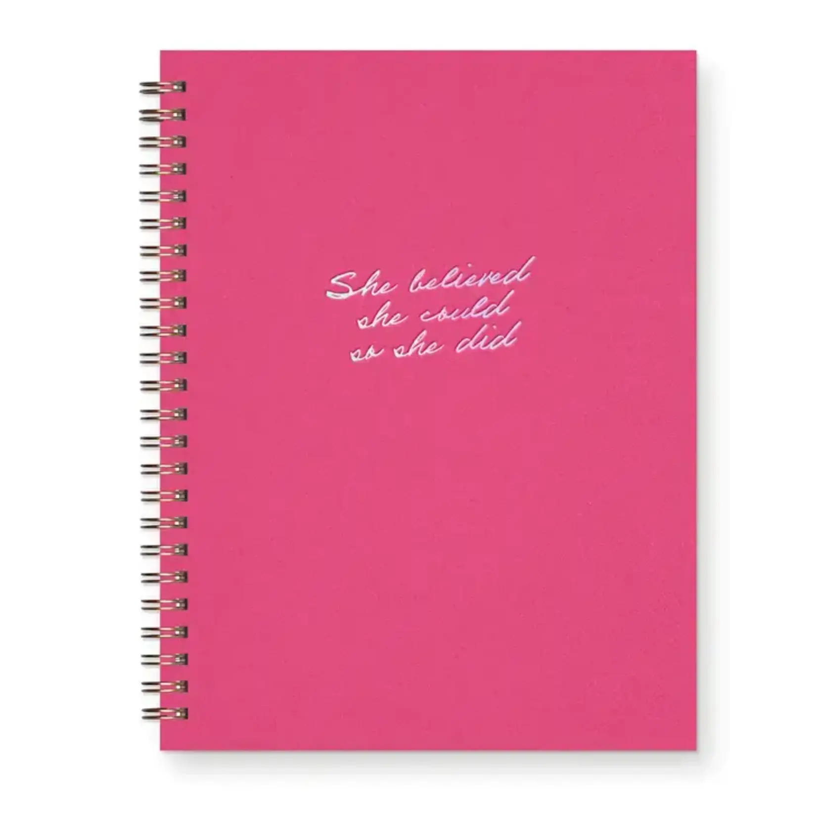 Ruff House Print Shop She Believed Journal: Lined Notebook - Hibiscus Cover