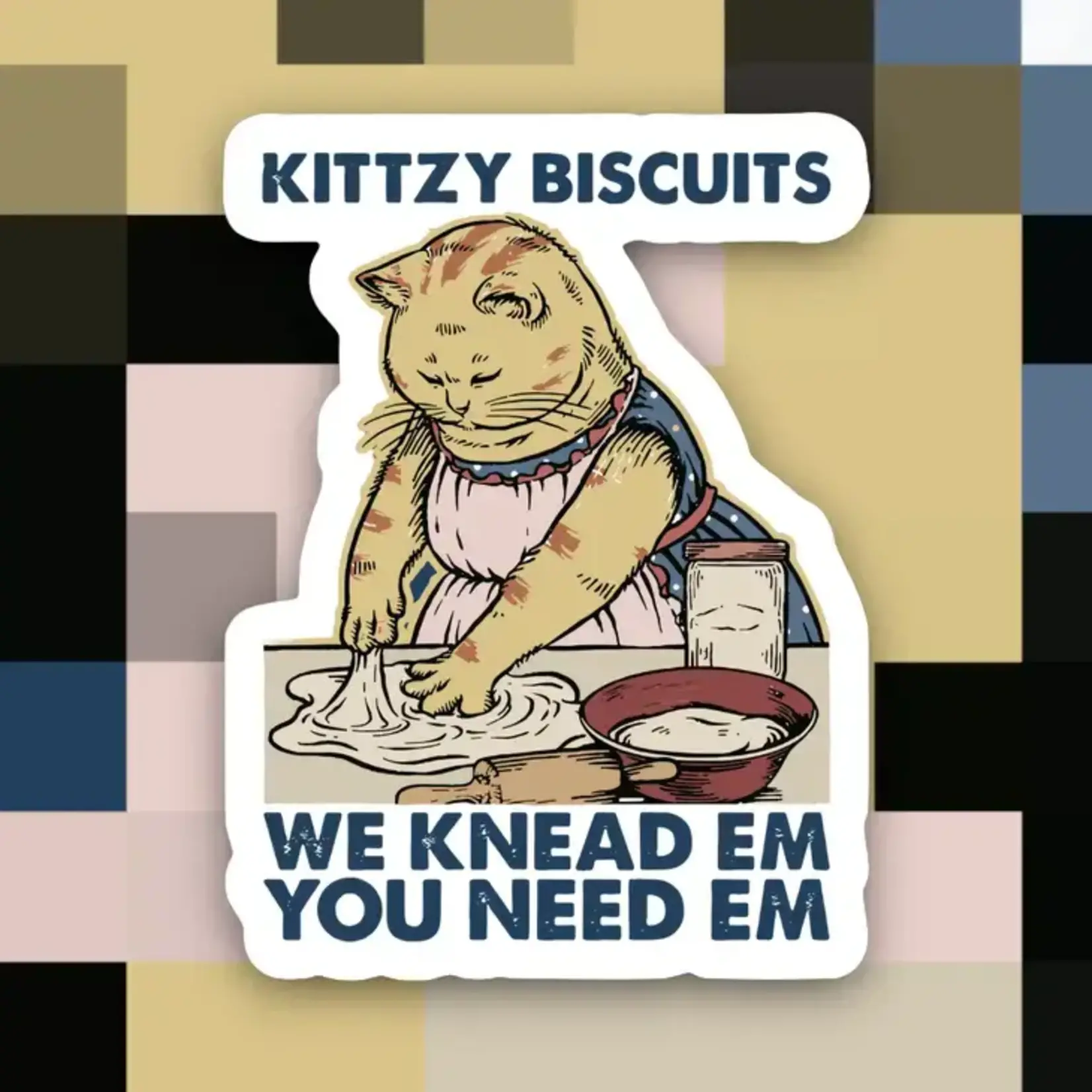Ace the Pitmatian Co Kitzy Biscuits We Knead Em Sticker
