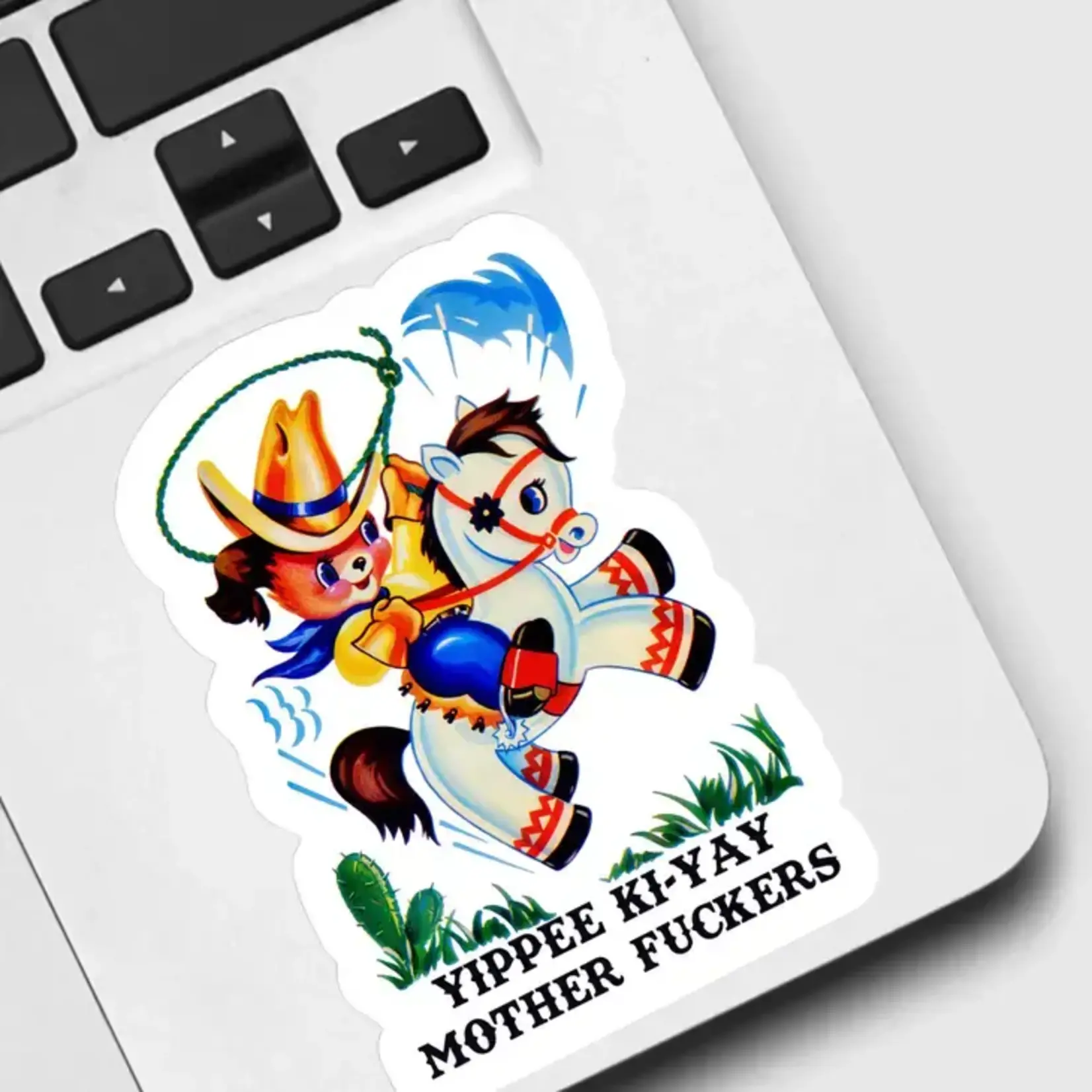 Ace the Pitmatian Co Yippee Ki-yay Mother F*ckers Sticker