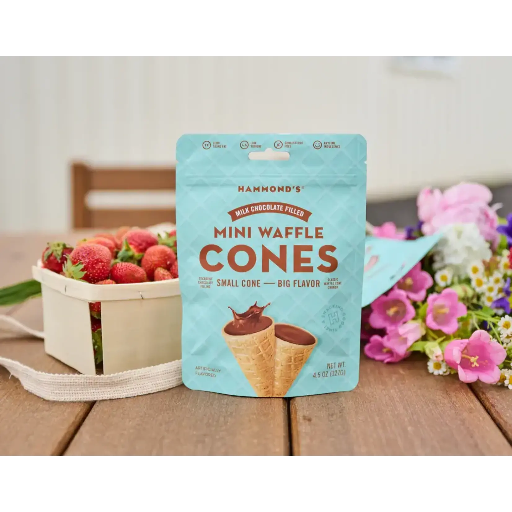 Hammond's Candies Milk Chocolate Filled Mini Waffle Cones