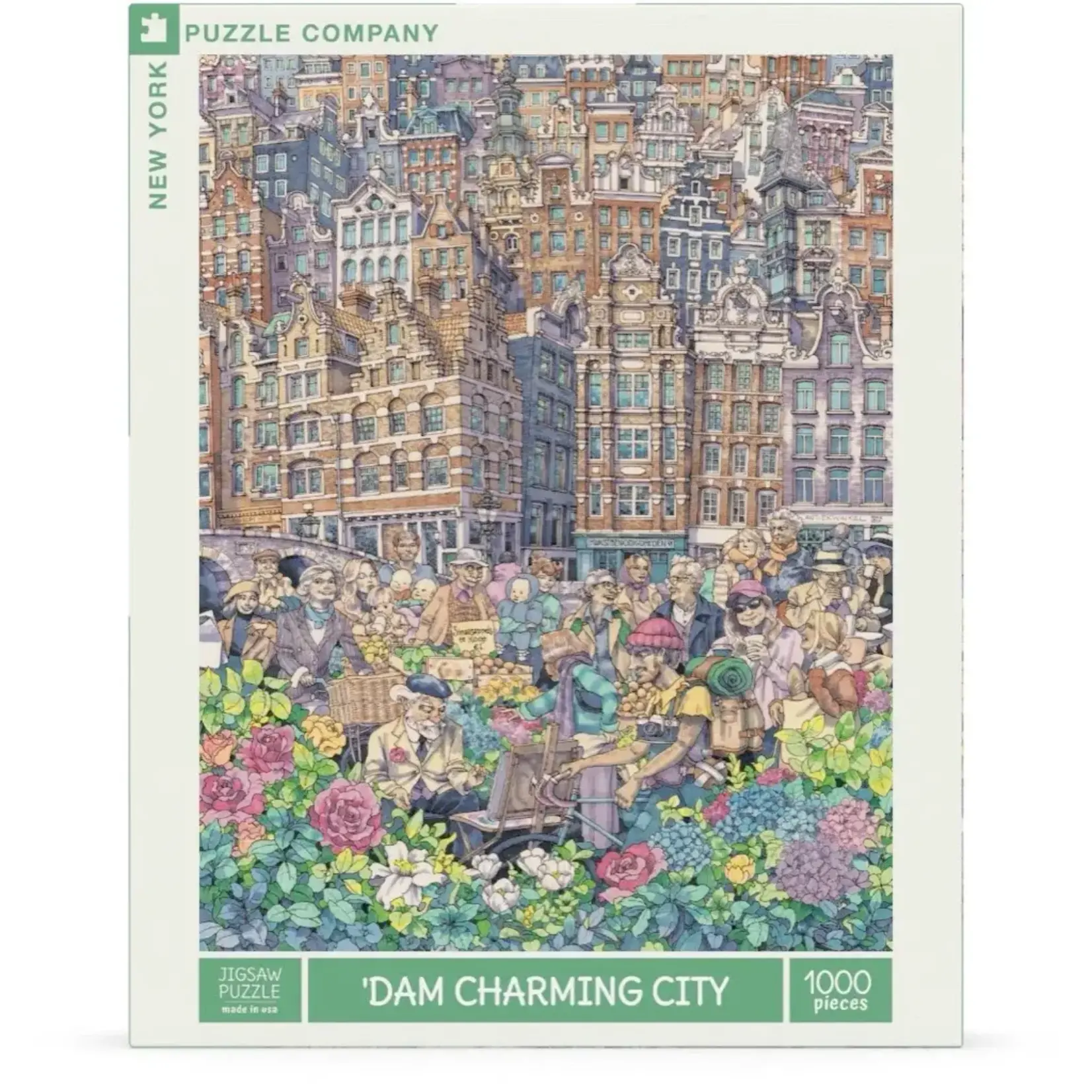 New York Puzzle Company 'Dam Charming City - 1000 Piece Puzzle