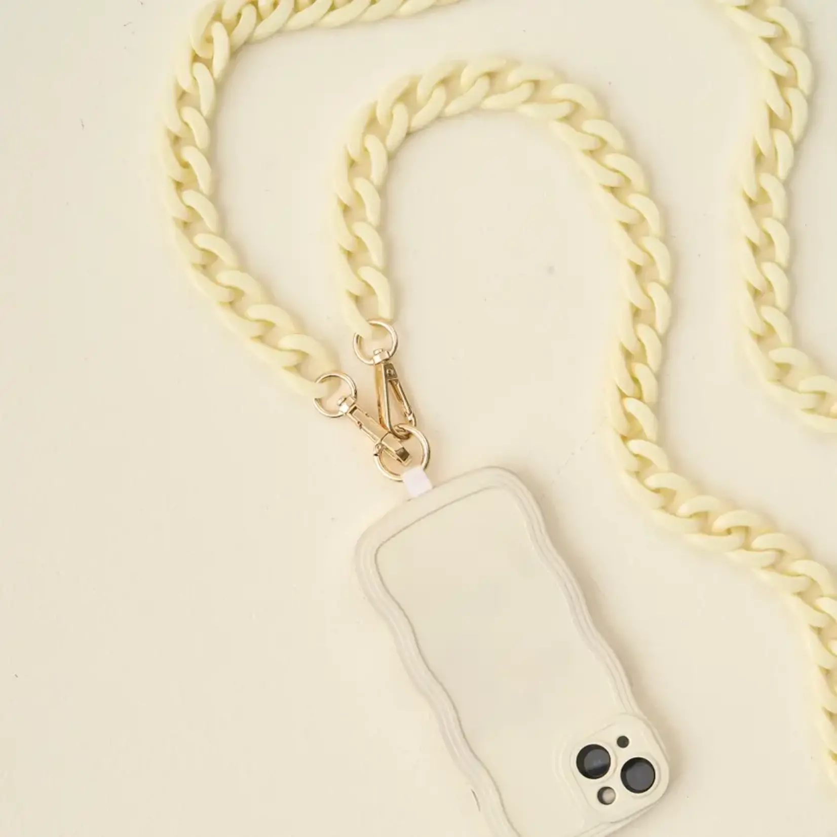 The Darling Effect Hold the Phone Crossbody Chain - Cream