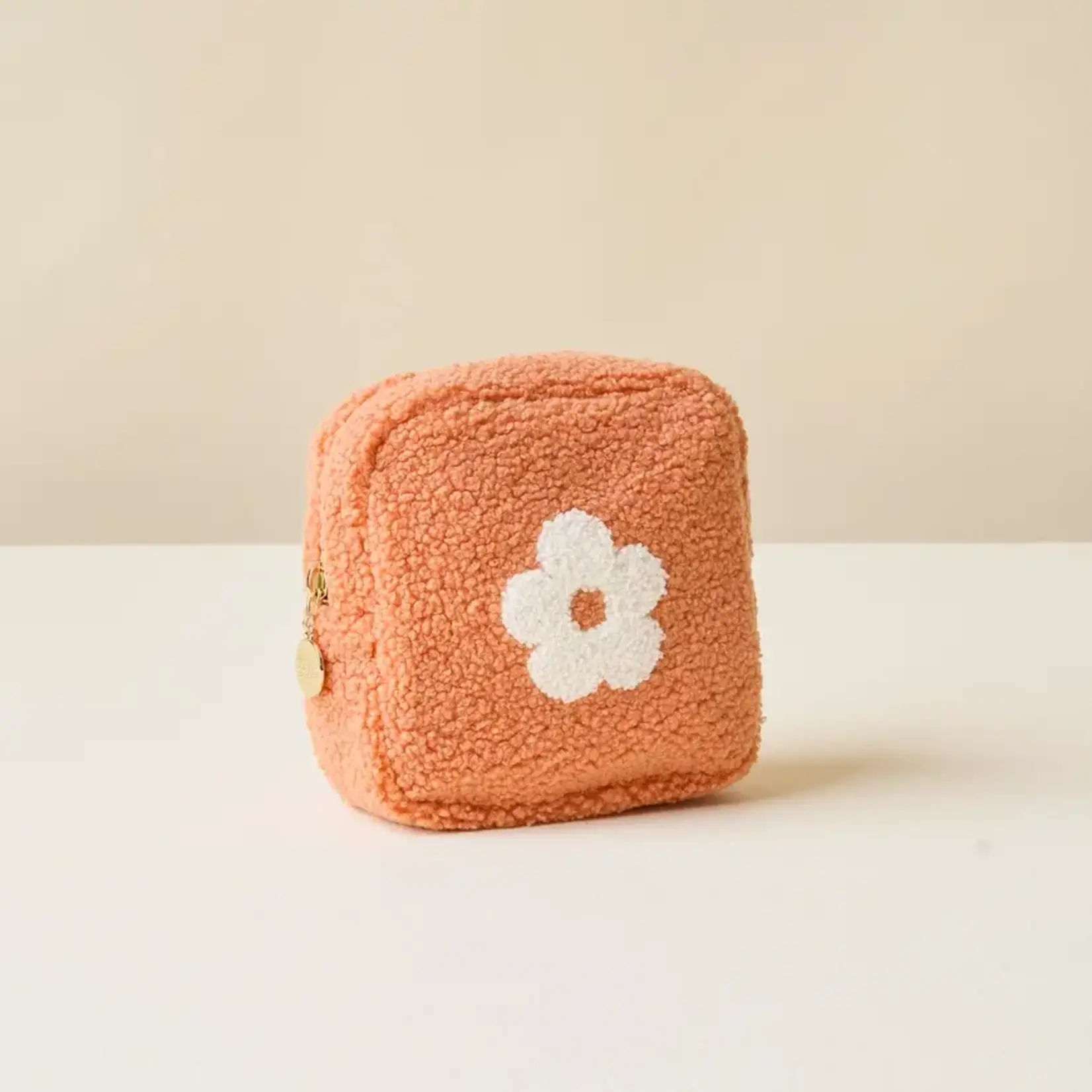 The Darling Effect Teddy Pouch - Square Flower Peach