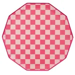 Bonjour Fete Pink Checkered Signature Dinner Plates