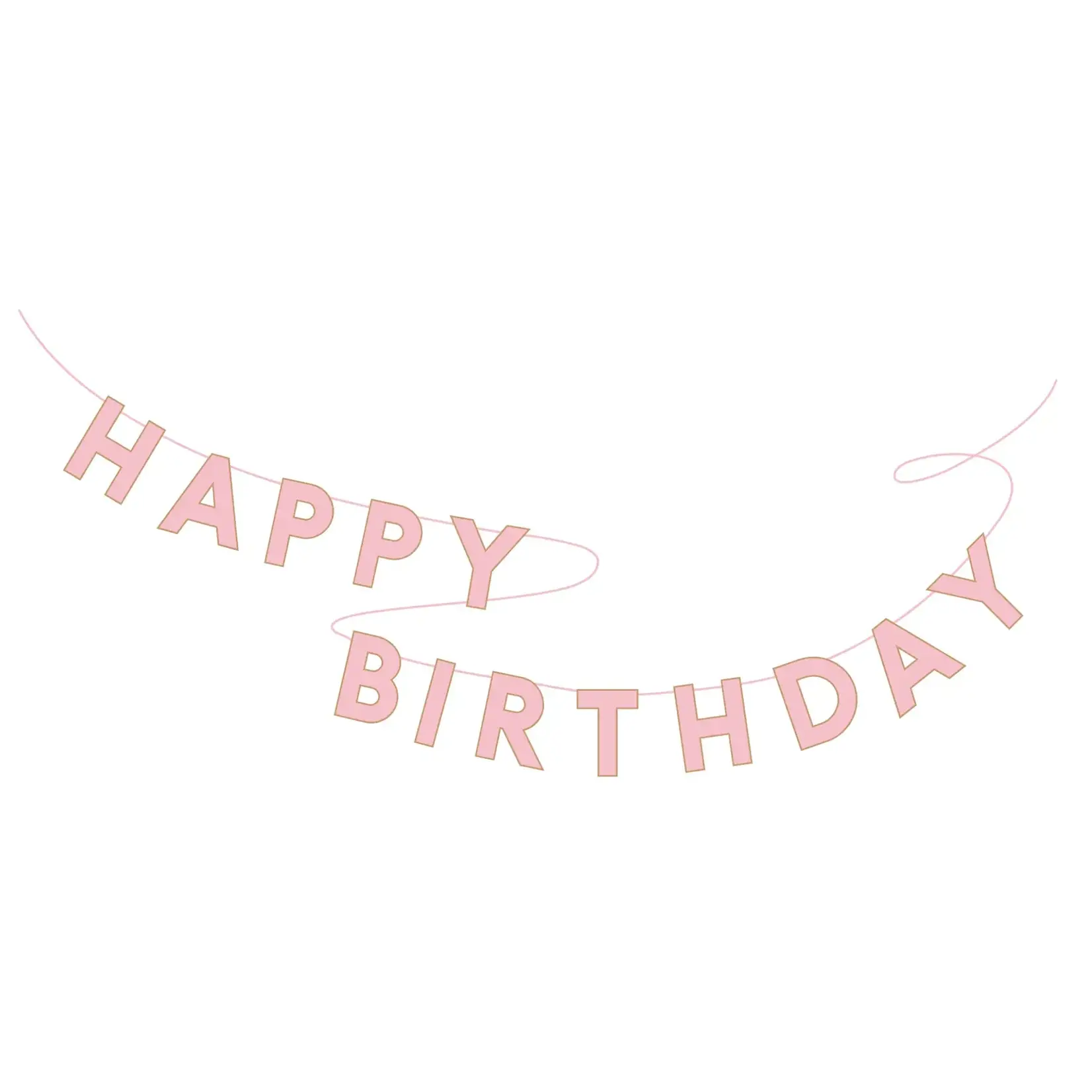 Bonjour Fete Pink Happy Birthday Signature Banner