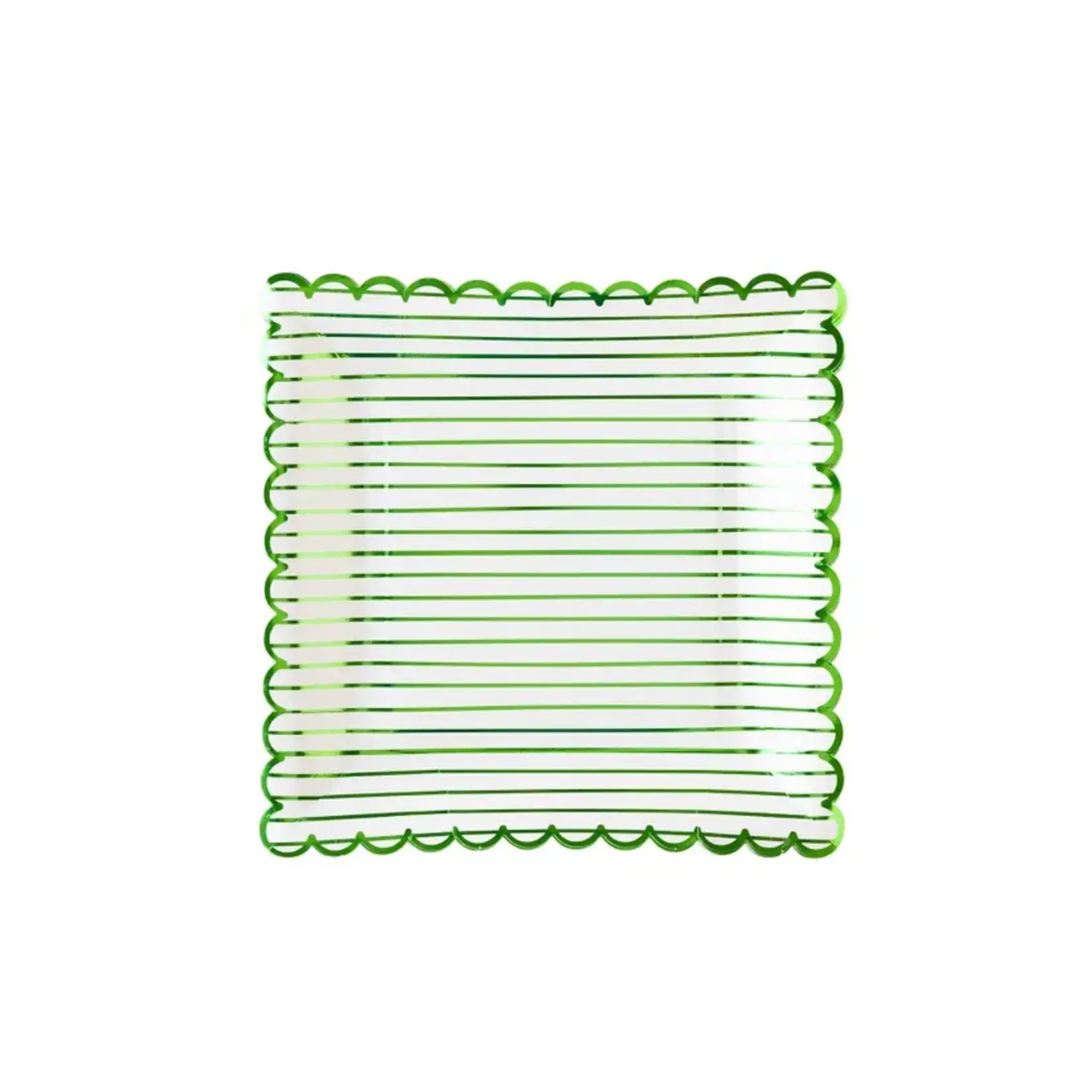 My Mind's Eye Green Striped Paper Plate