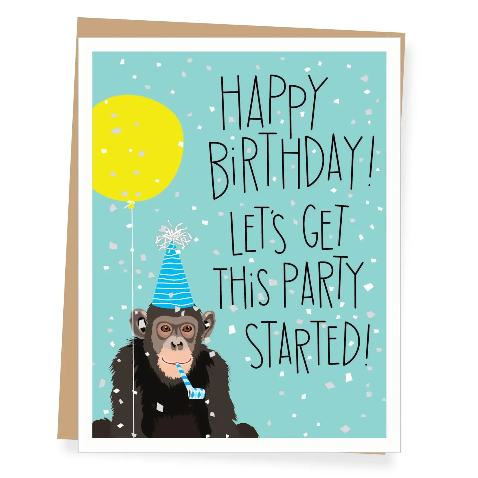 Apartment 2 Cards Party Started Birthday Monkey Birthday Card