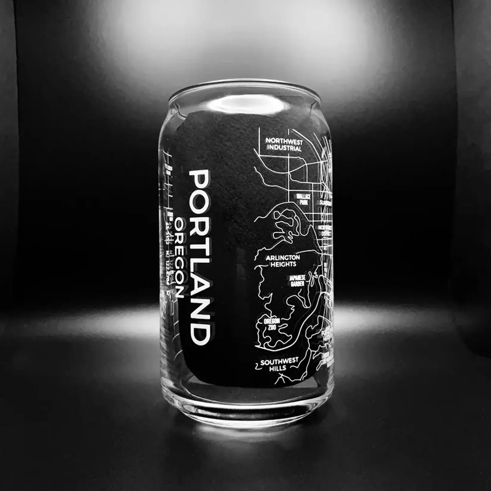 Narbo The Can 16oz Portland, OR Map Glass