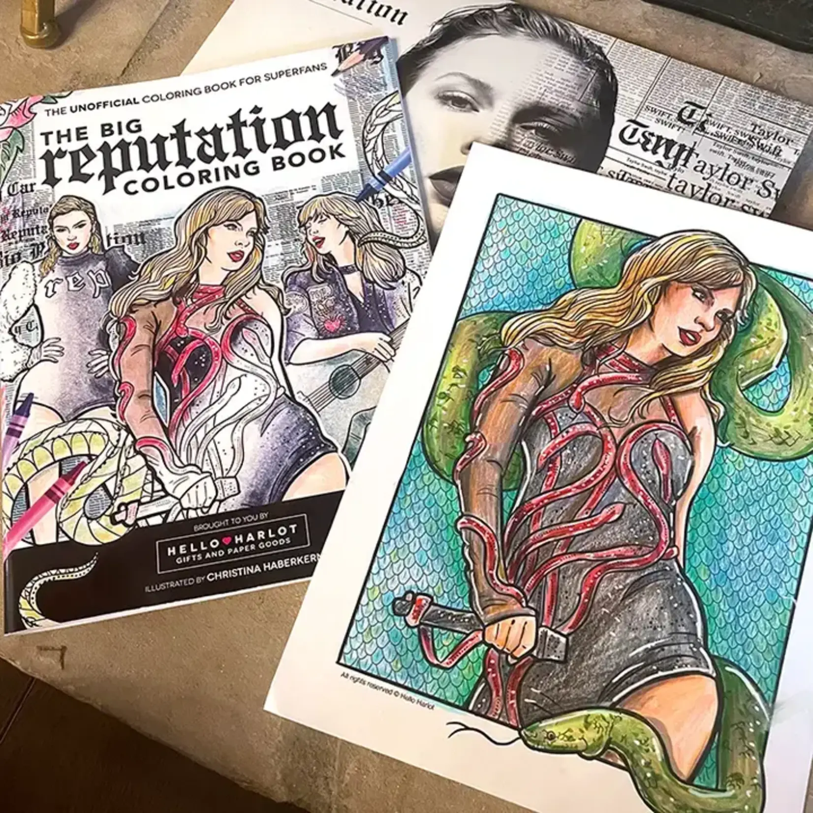 Hello Harlot Taylor Swift Reputation Coloring Book