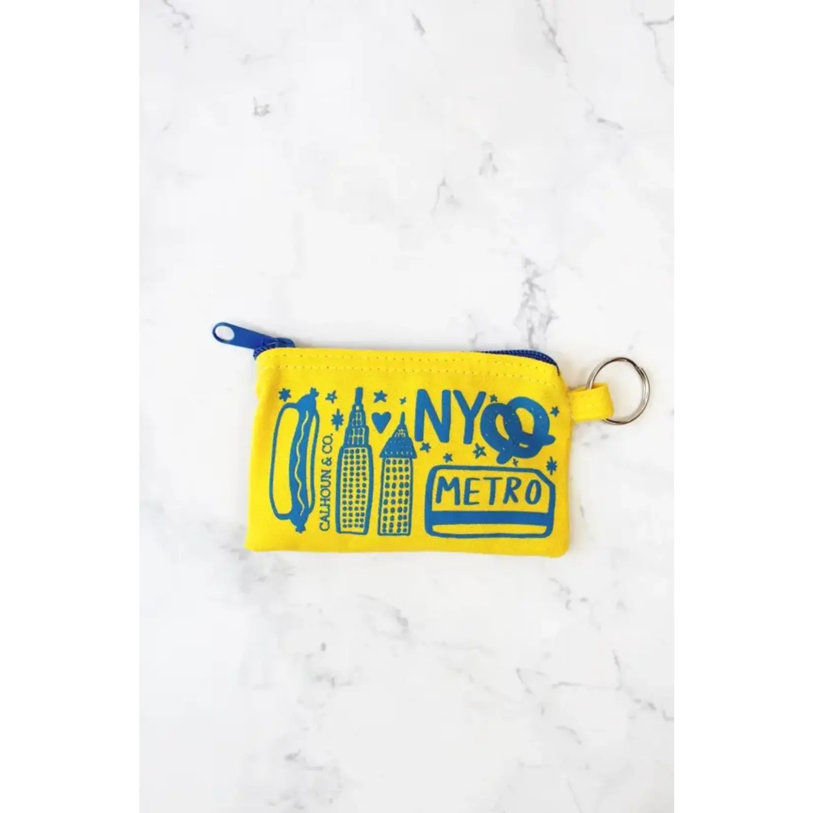 Calhoun & Co. New York Zipper Card Pouch with Keyring | METRO CARD