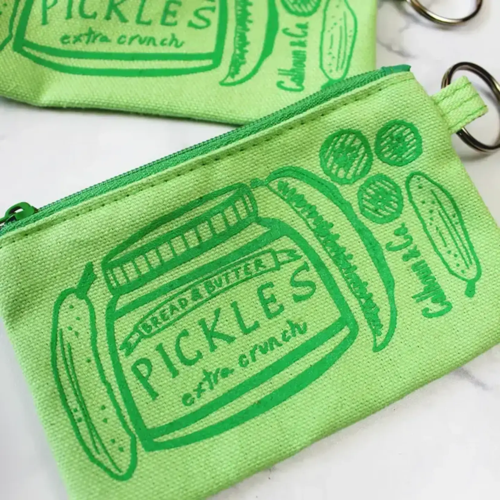 Calhoun & Co. Pickle Zipper Card Pouch with Keyring