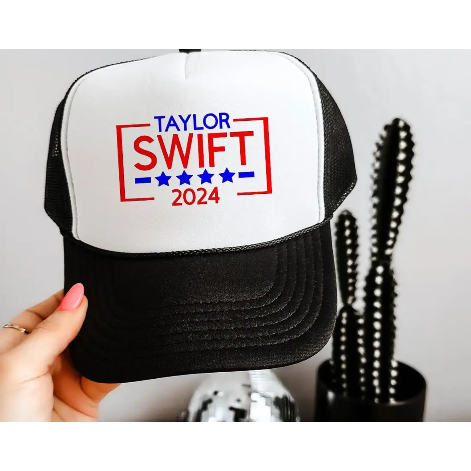 House of Rodan Taylor Swift 2024 Trucker Hat Black/White