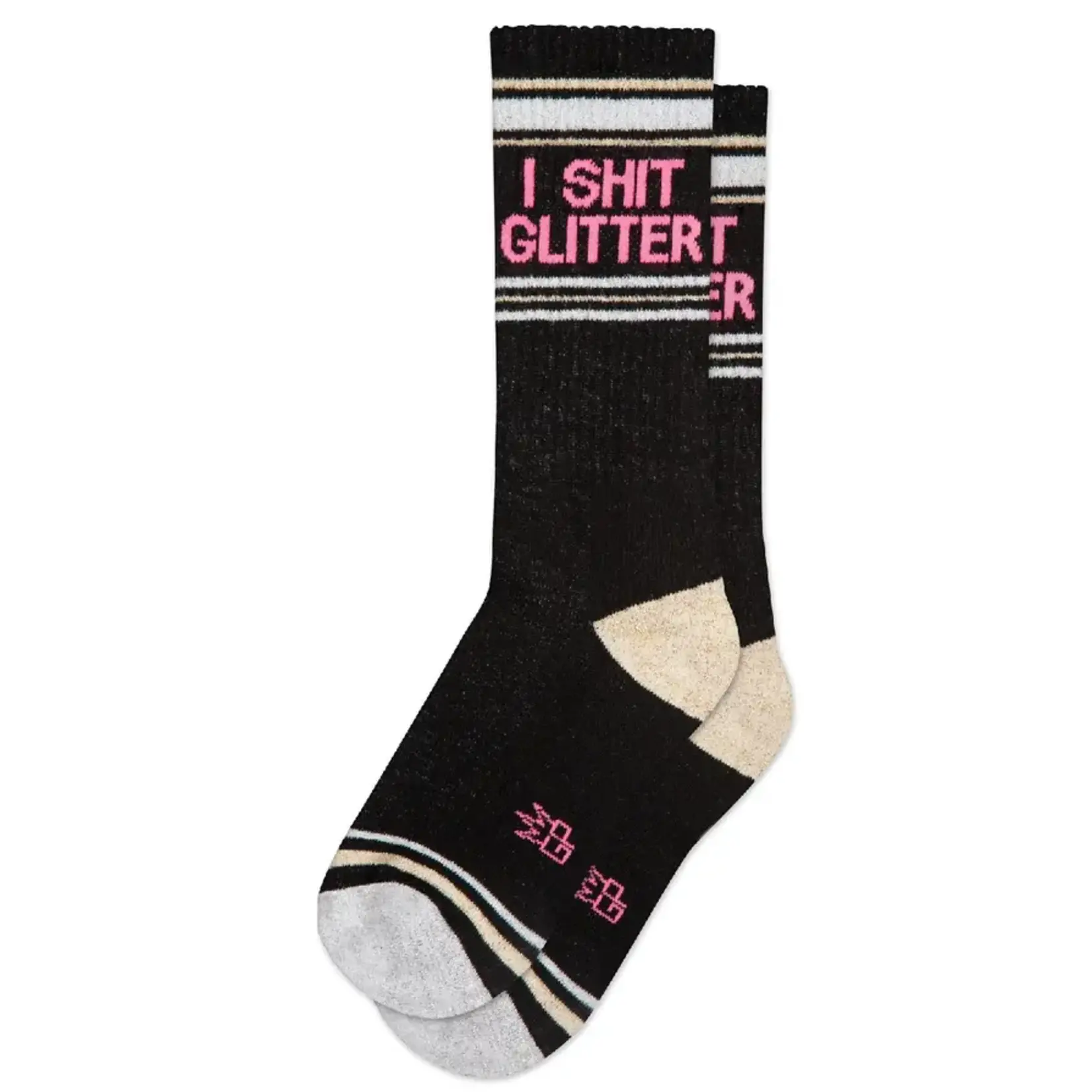 Gumball Poodle I Shit Glitter Gym Crew Socks