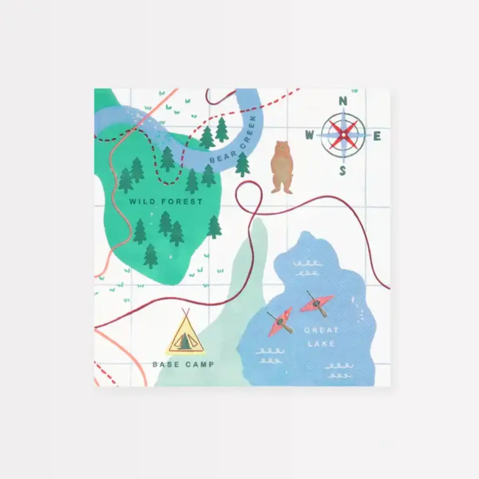Meri Meri Camping Adventure Map Large Napkins