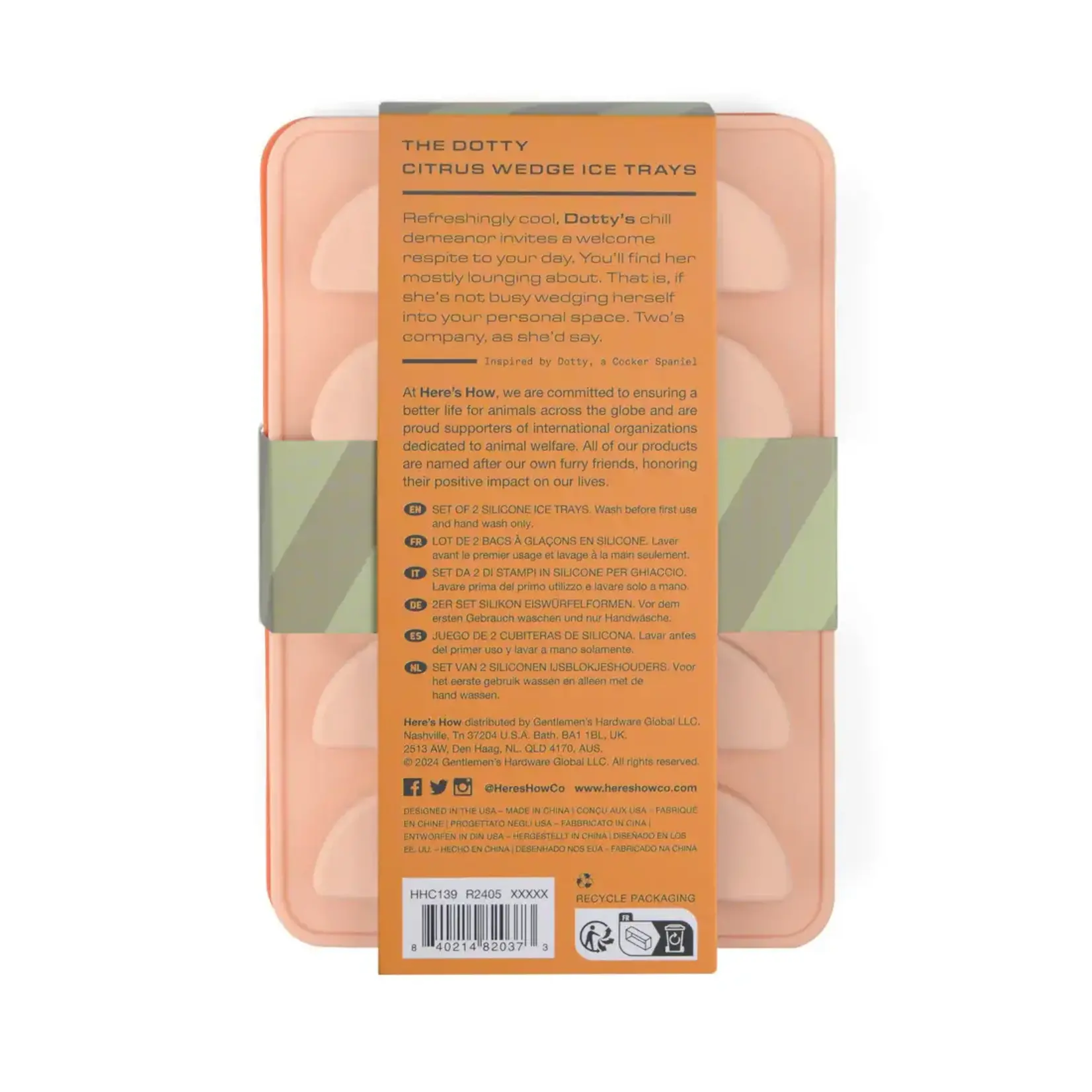here's how The Dotty Citrus Wedge Ice Trays - Orange + Blush Pink