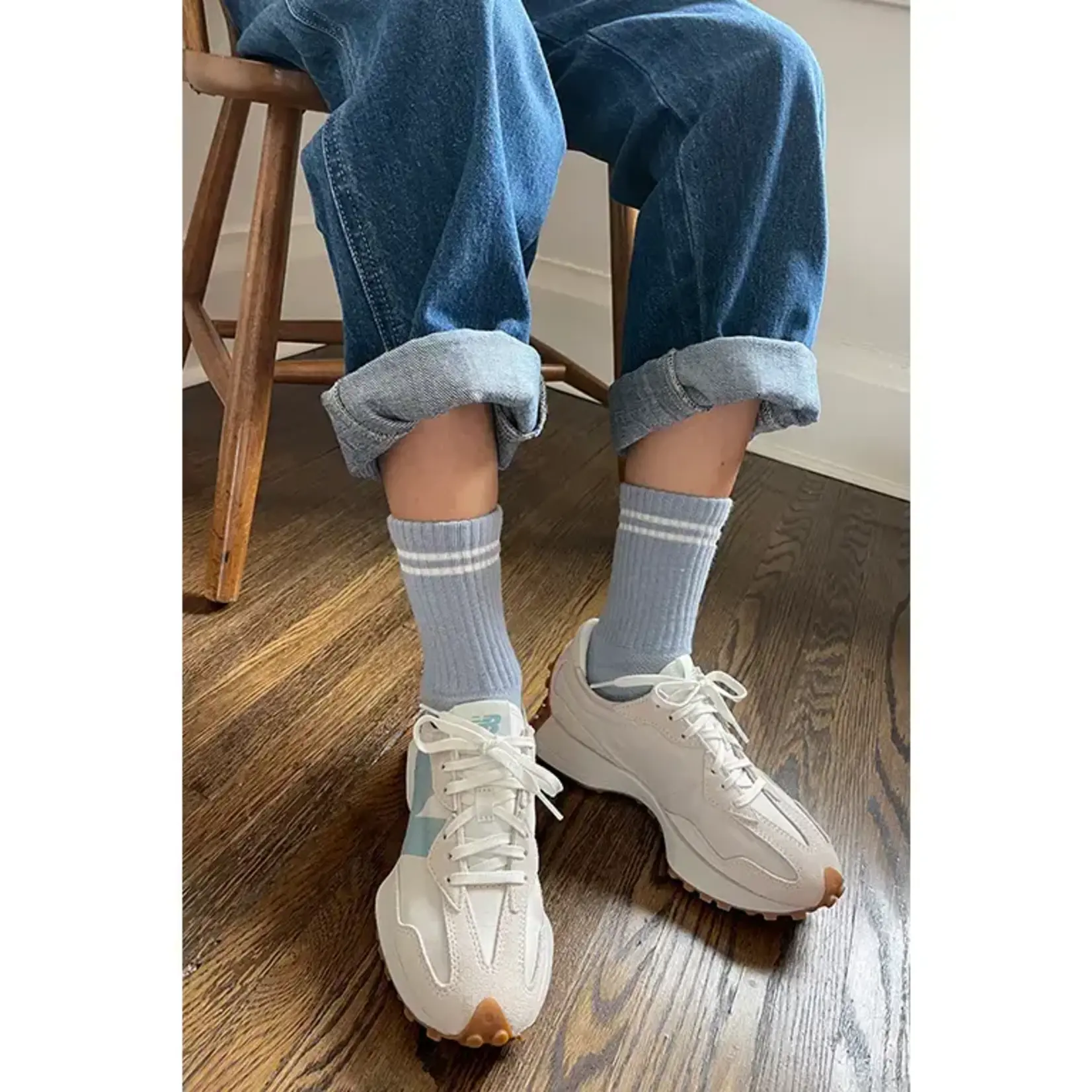 Le Bon Shoppe Boyfriend Socks - Blue Grey