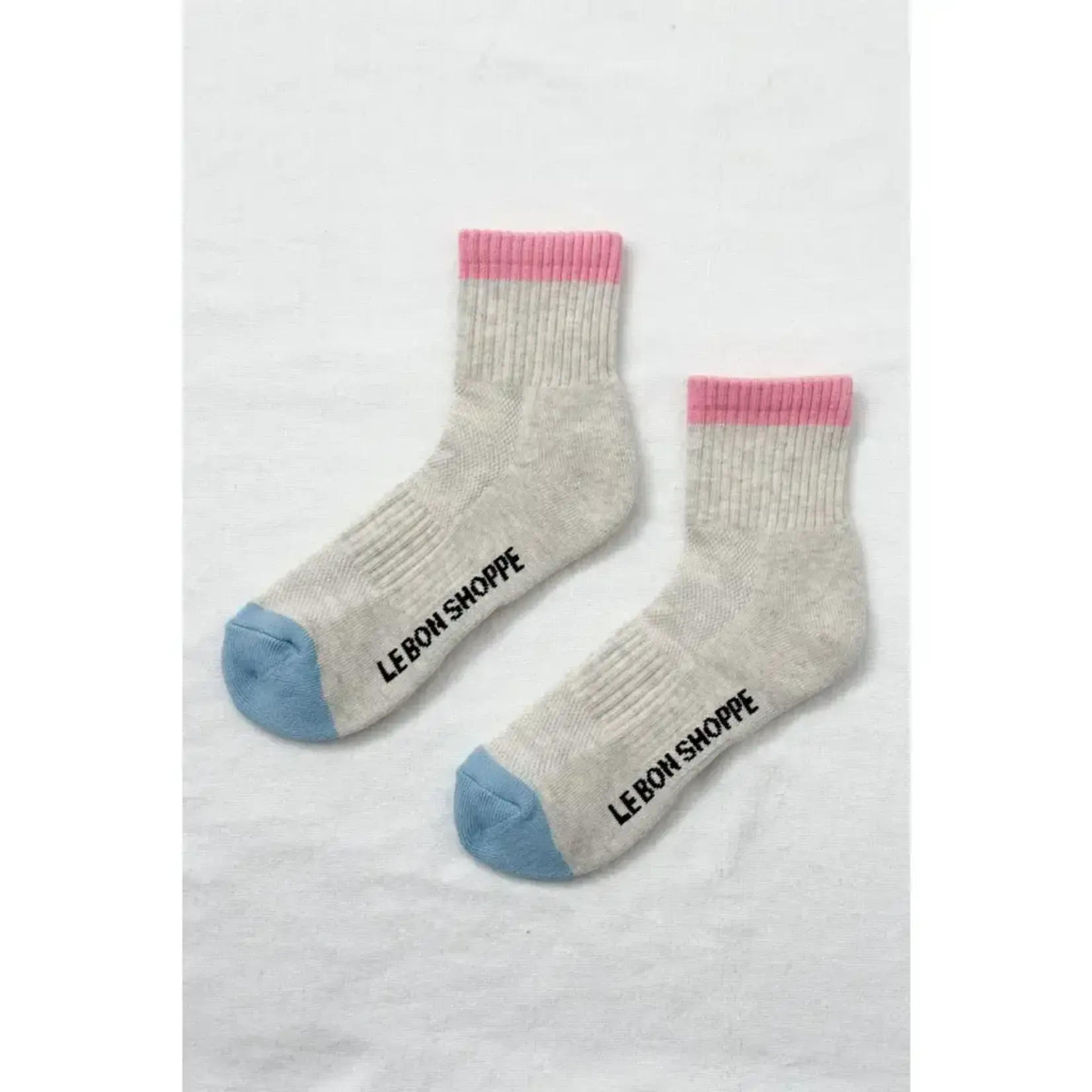 Le Bon Shoppe Color Block Girlfriend Socks - Grey Pink