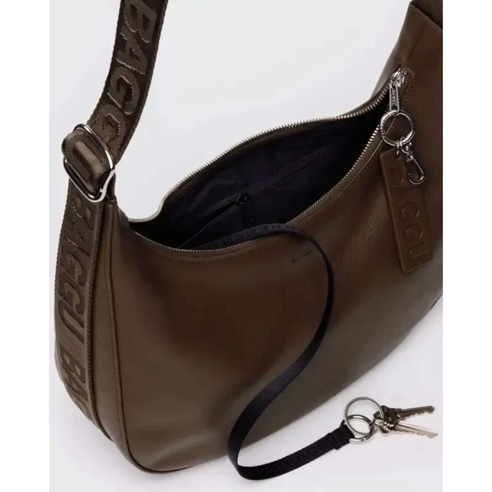 Baggu Medium Recycled Leather Crescent Bag - Brown